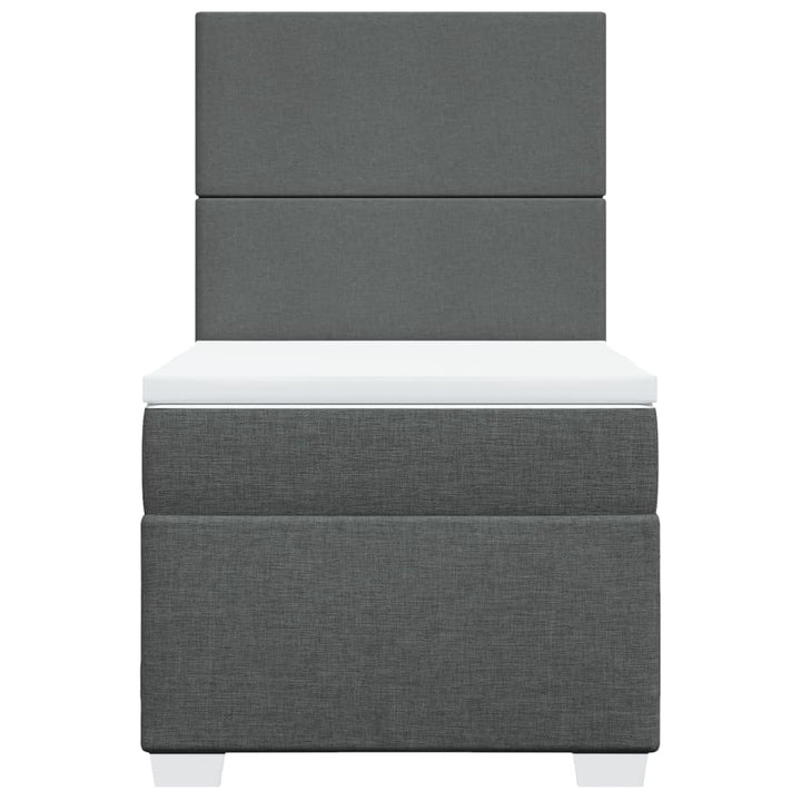 kontinentalseng med madras 90x200 cm stof mørkegrå