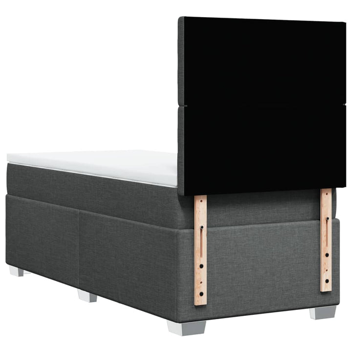 kontinentalseng med madras 90x200 cm stof mørkegrå