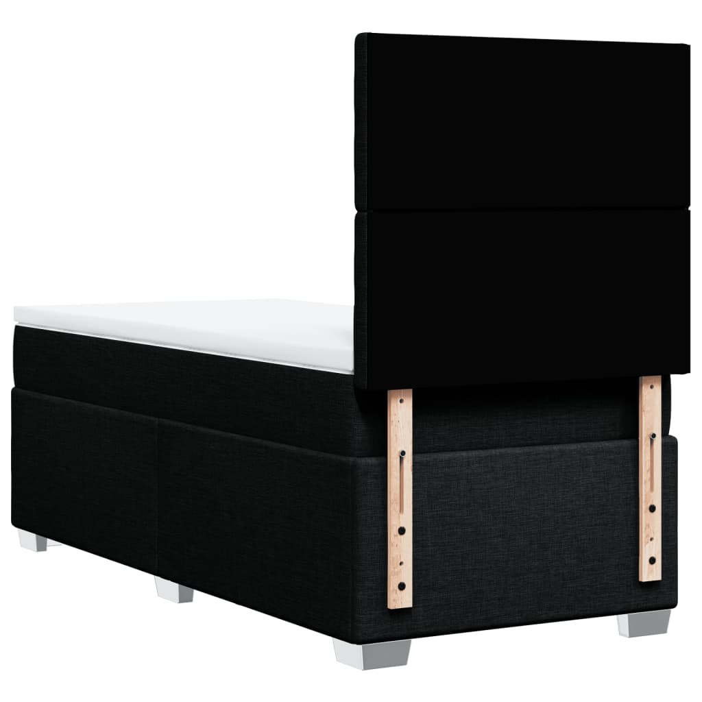 kontinentalseng med madras 90x200 cm stof sort