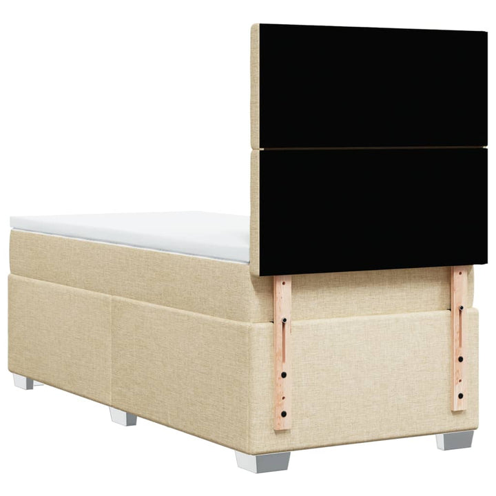 kontinentalseng med madras 100x200 cm stof cremefarvet