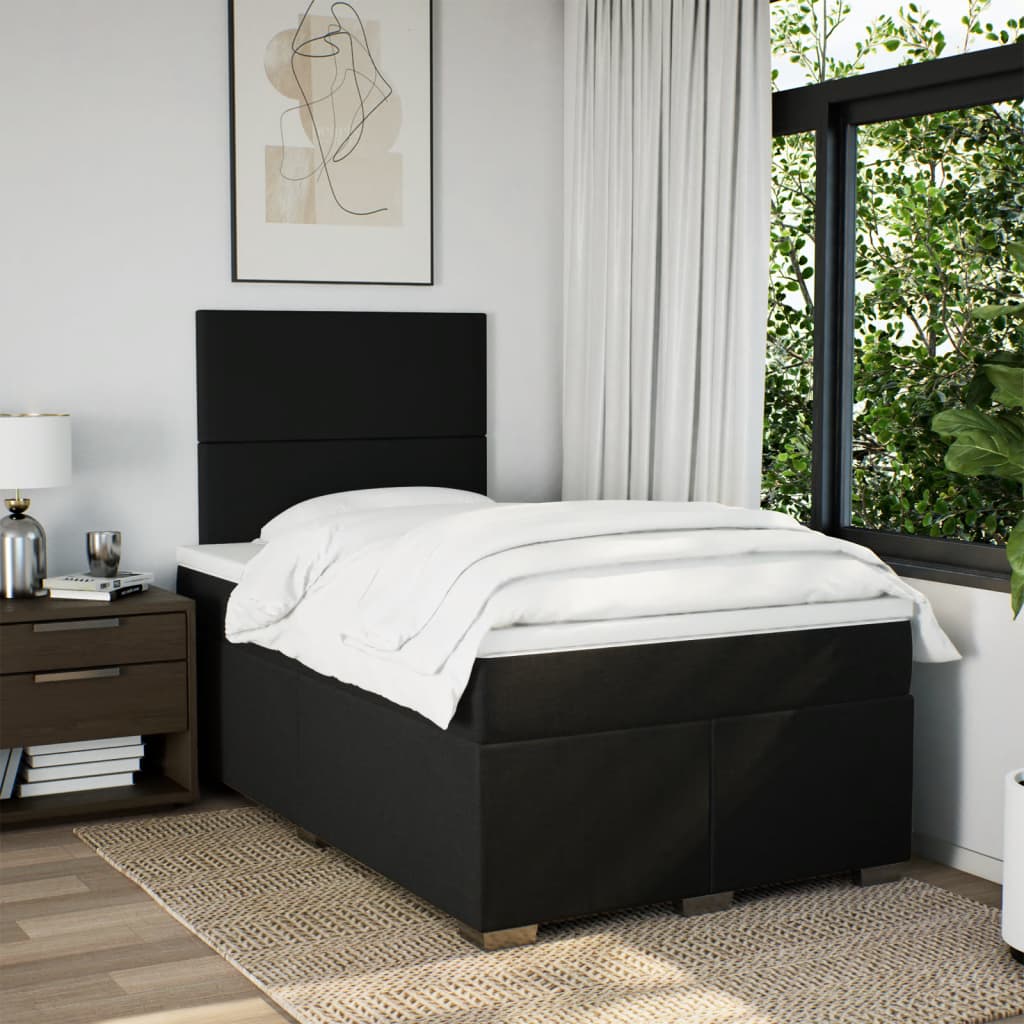 kontinentalseng med madras 120x190 cm stof sort
