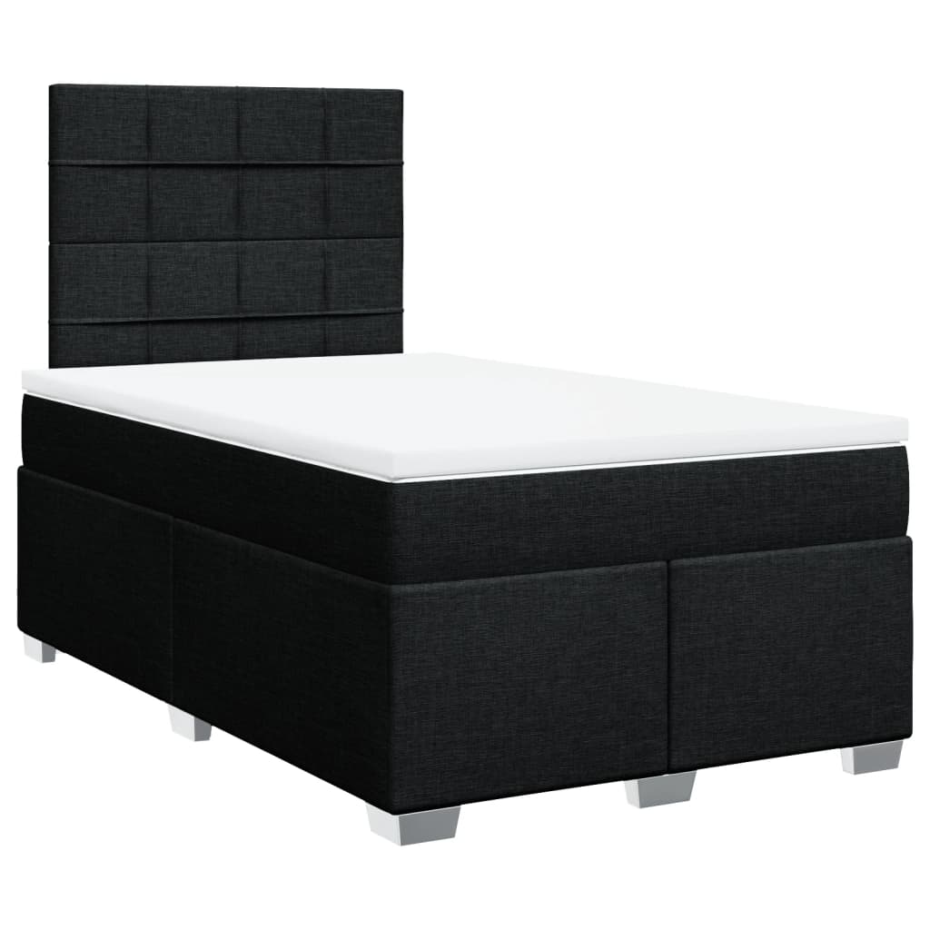 kontinentalseng med madras 120x190 cm stof sort