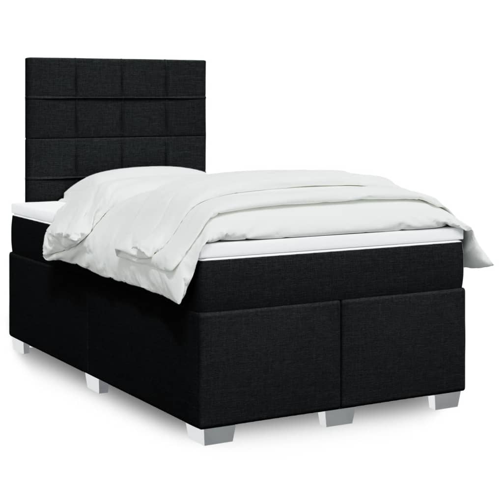 kontinentalseng med madras 120x190 cm stof sort
