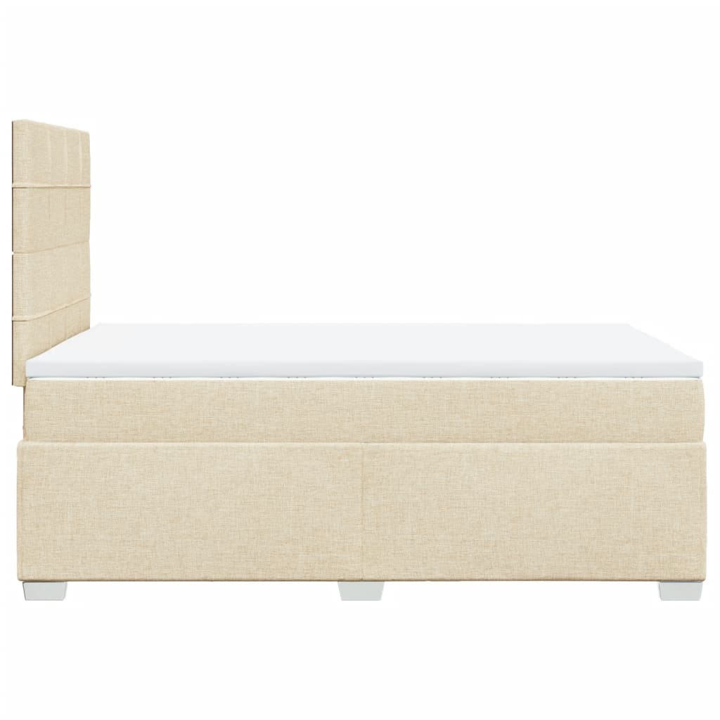 kontinentalseng med madras 120x190 cm stof cremefarvet