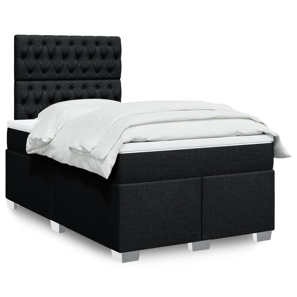kontinentalseng med madras 120x190 cm stof sort