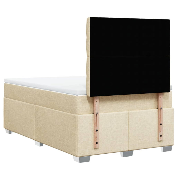 kontinentalseng med madras 120x190 cm stof cremefarvet