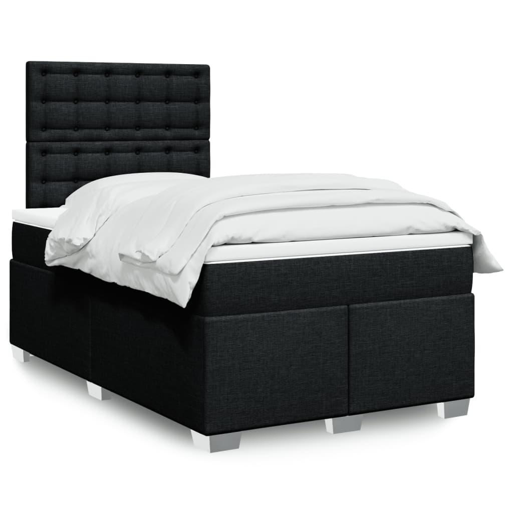 kontinentalseng med madras 120x190 cm stof sort