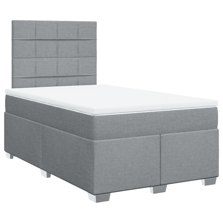 kontinentalseng med madras 120x200 cm stof lysegrå