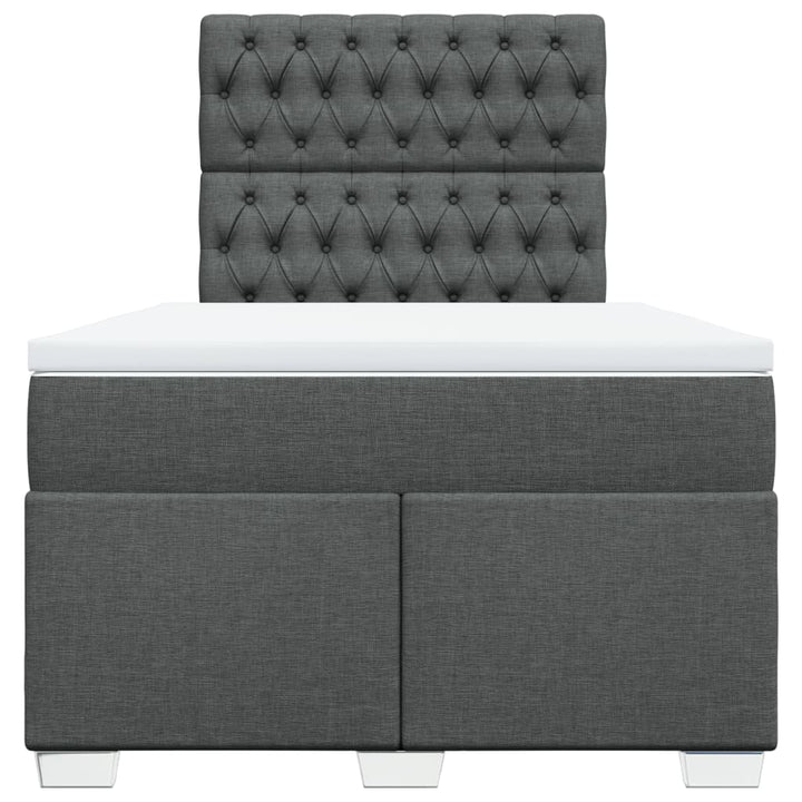 kontinentalseng med madras 120x200 cm stof mørkegrå