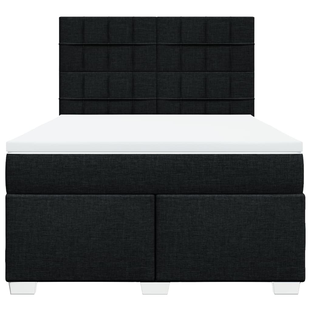 kontinentalseng med madras 140x190 cm stof sort