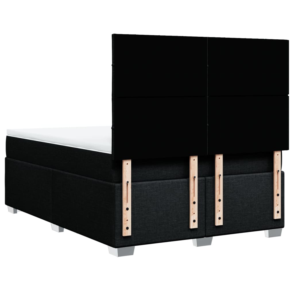 kontinentalseng med madras 140x190 cm stof sort