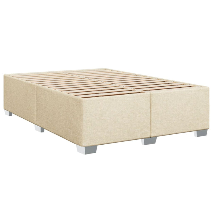 kontinentalseng med madras 140x190 cm stof cremefarvet