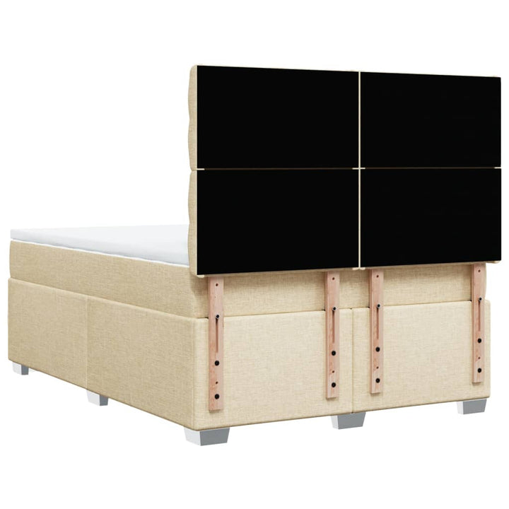 kontinentalseng med madras 140x190 cm stof cremefarvet
