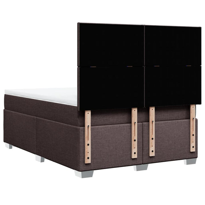 kontinentalseng med madras 160x200 cm stof mørkebrun