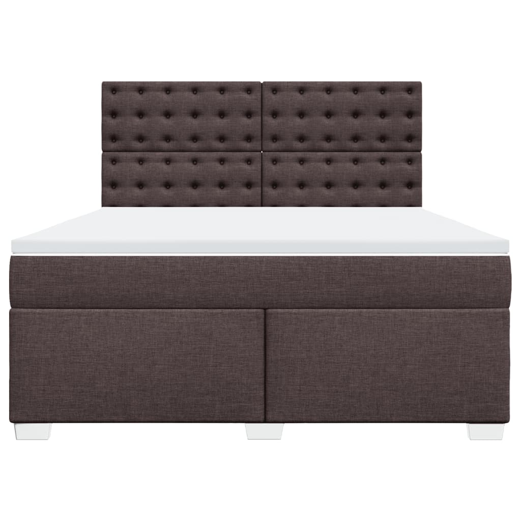 kontinentalseng med madras 180x200 cm stof mørkebrun