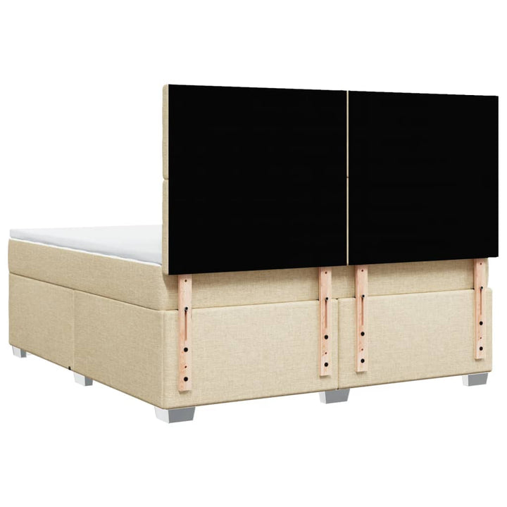 kontinentalseng med madras 180x200 cm stof cremefarvet