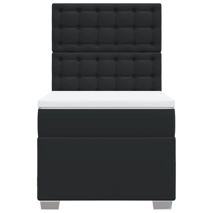 kontinentalseng med madras 80x200 cm kunstlæder sort