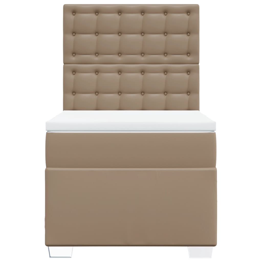 kontinentalseng 80x200 cm kunstlæder cappuccinofarvet