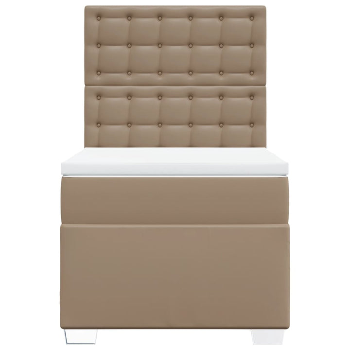 kontinentalseng 80x200 cm kunstlæder cappuccinofarvet