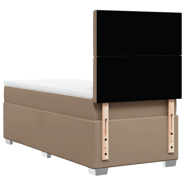 kontinentalseng 80x200 cm kunstlæder cappuccinofarvet