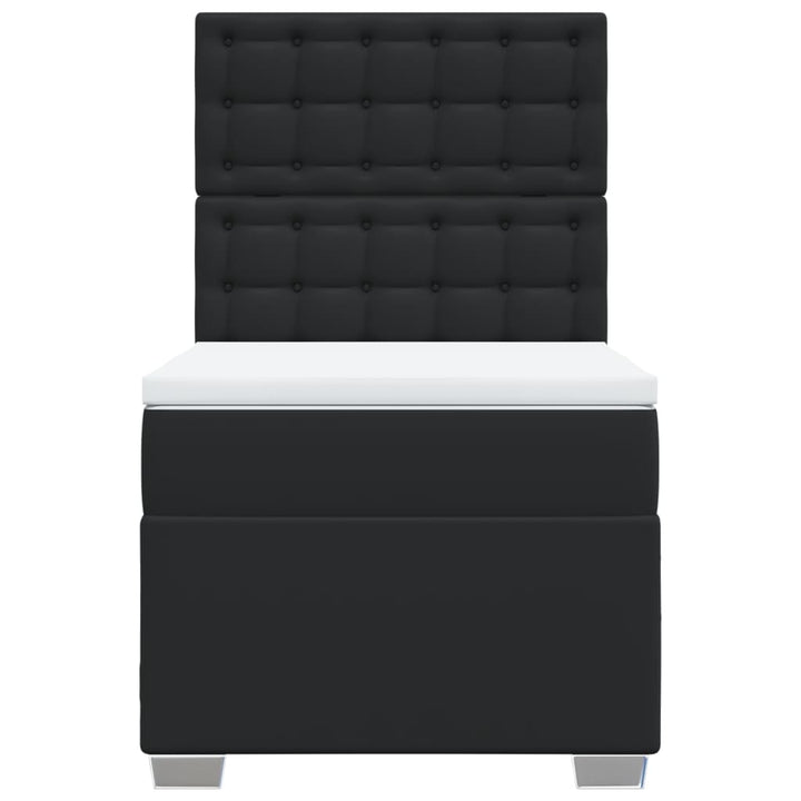 kontinentalseng med madras 90x190 cm kunstlæder sort