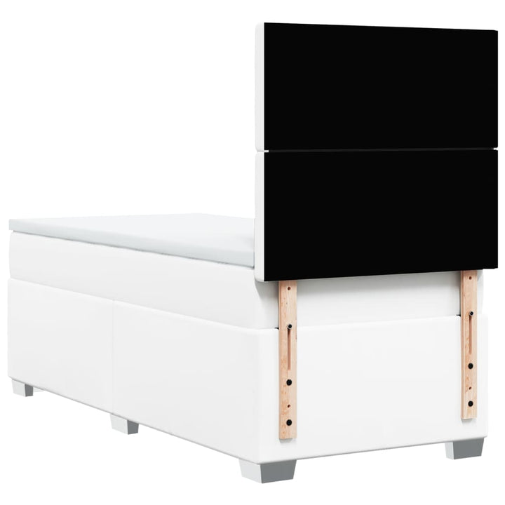 kontinentalseng med madras 90x190 cm kunstlæder hvid