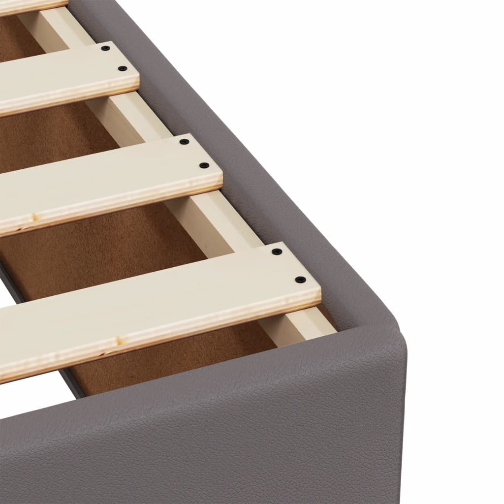 kontinentalseng med madras 90x190 cm kunstlæder grå