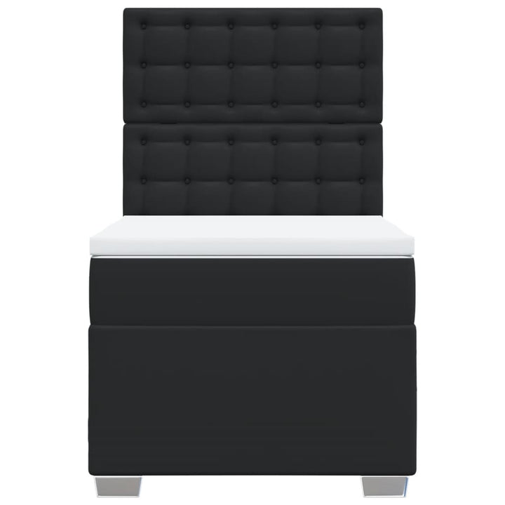 kontinentalseng med madras 90x200 cm kunstlæder sort