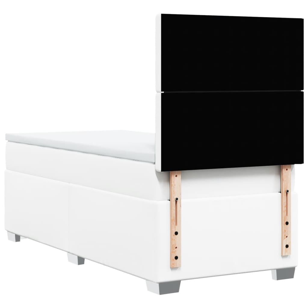 kontinentalseng med madras 90x200 cm kunstlæder hvid