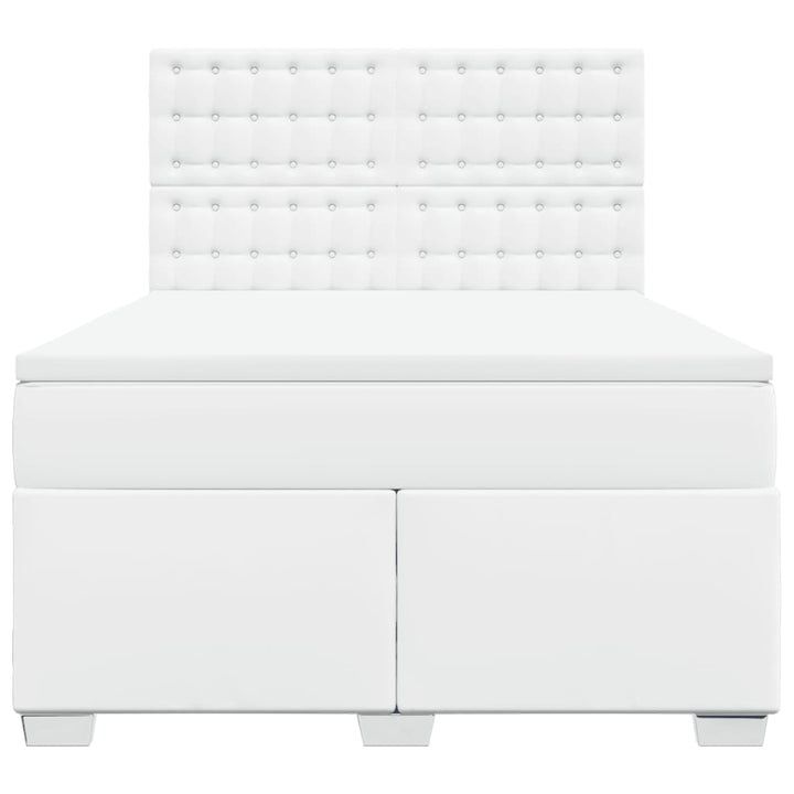 kontinentalseng med madras 140x190 cm kunstlæder hvid