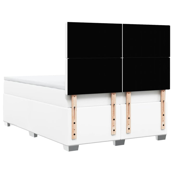 kontinentalseng med madras 140x190 cm kunstlæder hvid