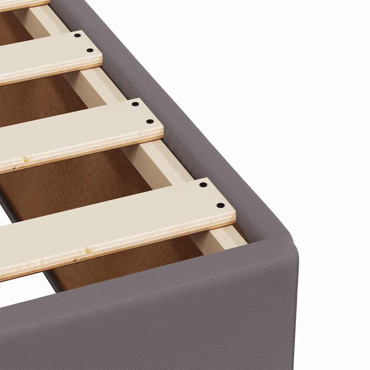 kontinentalseng med madras 140x190 cm kunstlæder grå