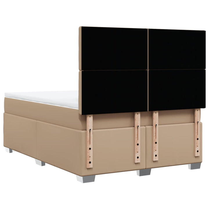 kontinentalseng 140x190 cm kunstlæder cappuccinofarvet