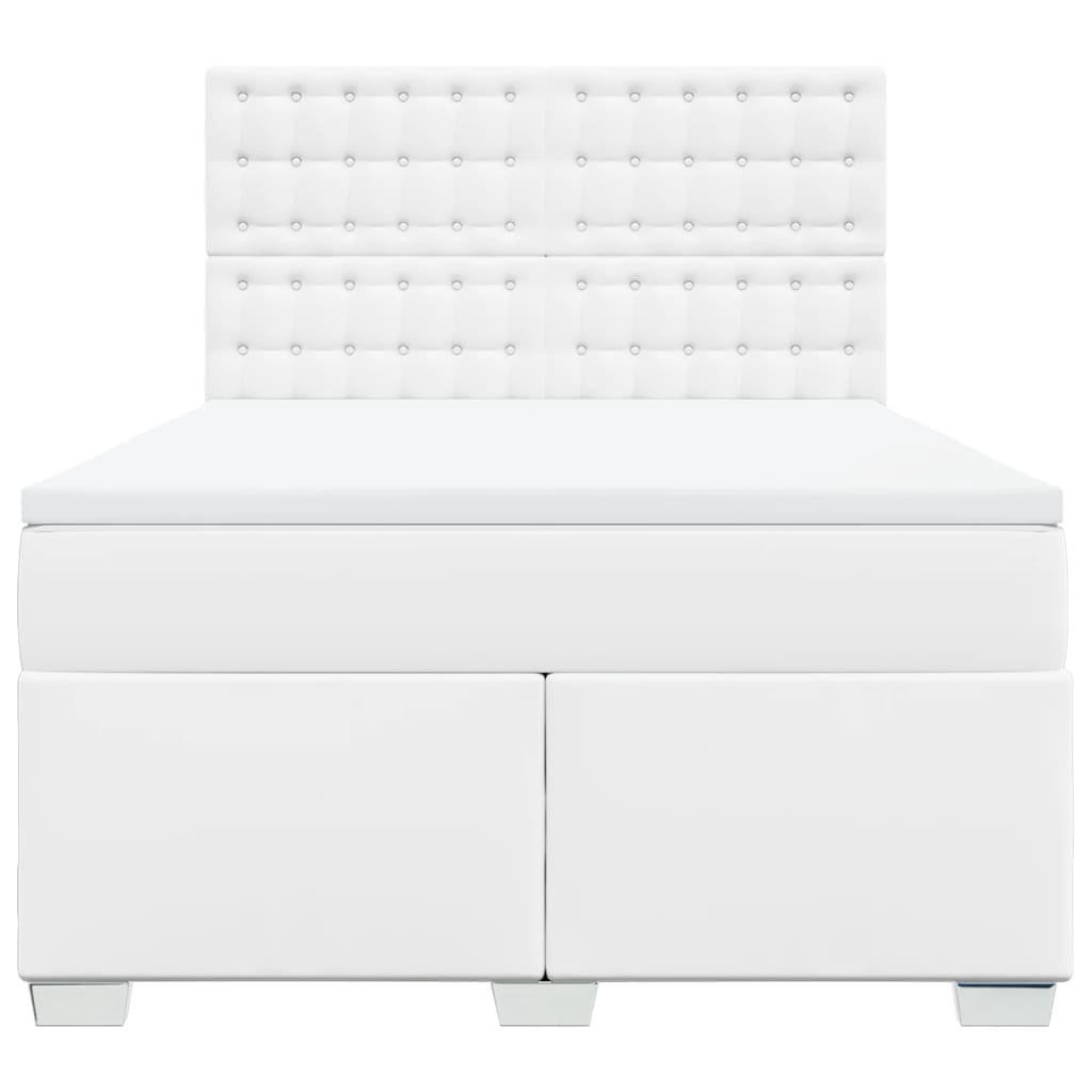 kontinentalseng med madras 140x200 cm kunstlæder hvid