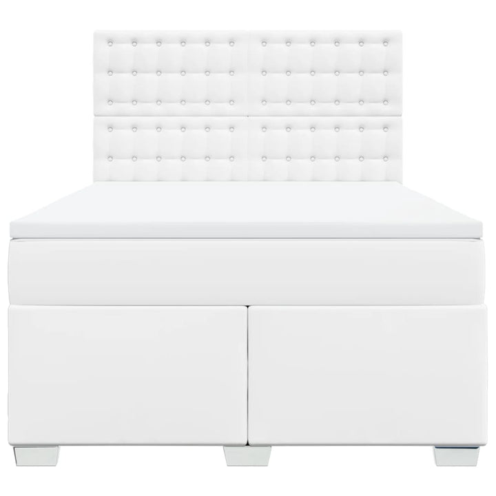 kontinentalseng med madras 140x200 cm kunstlæder hvid