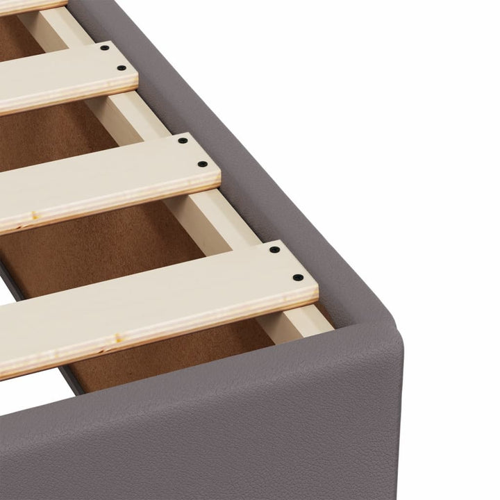 kontinentalseng med madras 140x200 cm kunstlæder grå