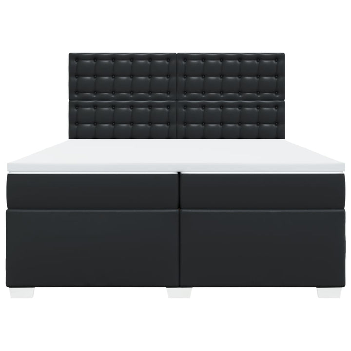 kontinentalseng med madras 200x200 cm kunstlæder sort