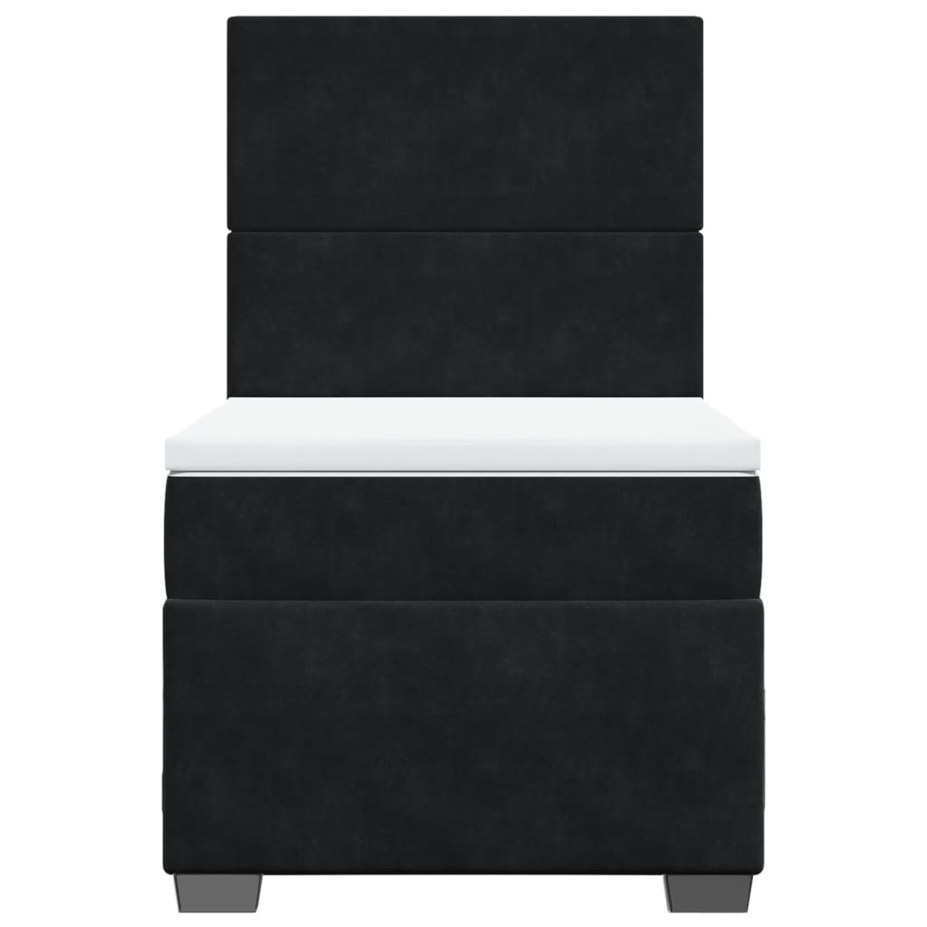 kontinentalseng med madras 80x200 cm fløjl sort