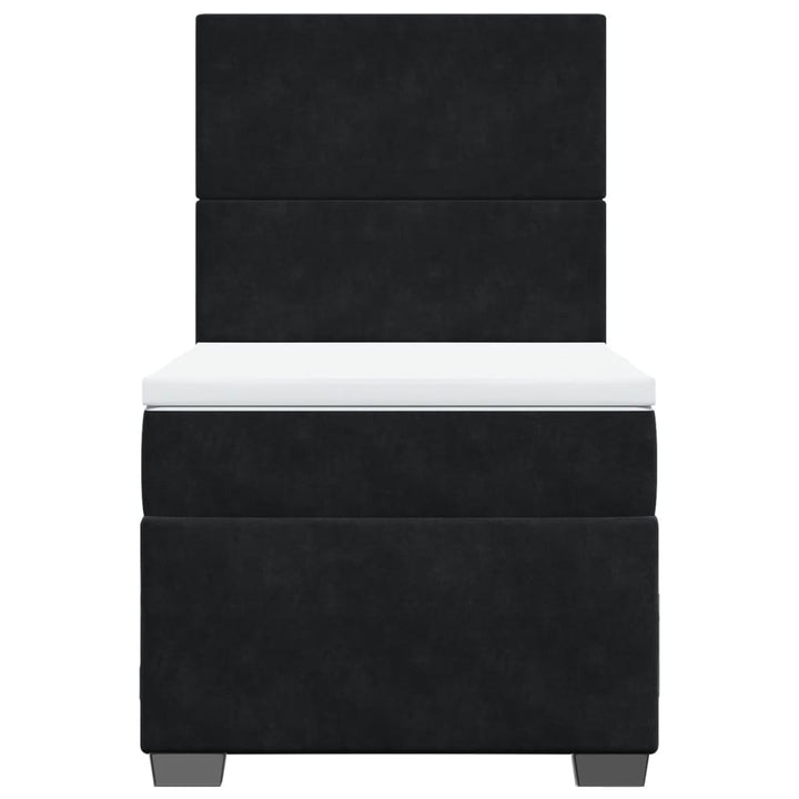 kontinentalseng med madras 80x200 cm fløjl sort