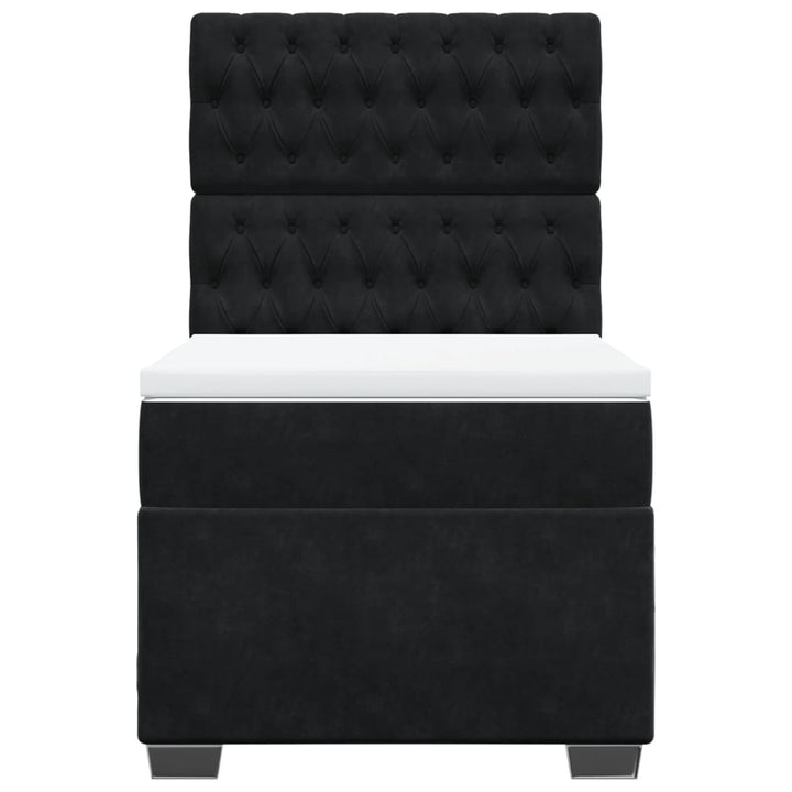 kontinentalseng med madras 80x200 cm fløjl sort