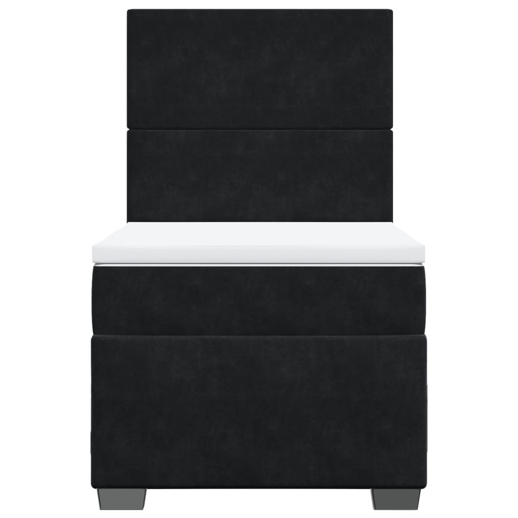 kontinentalseng med madras 90x200 cm fløjl sort