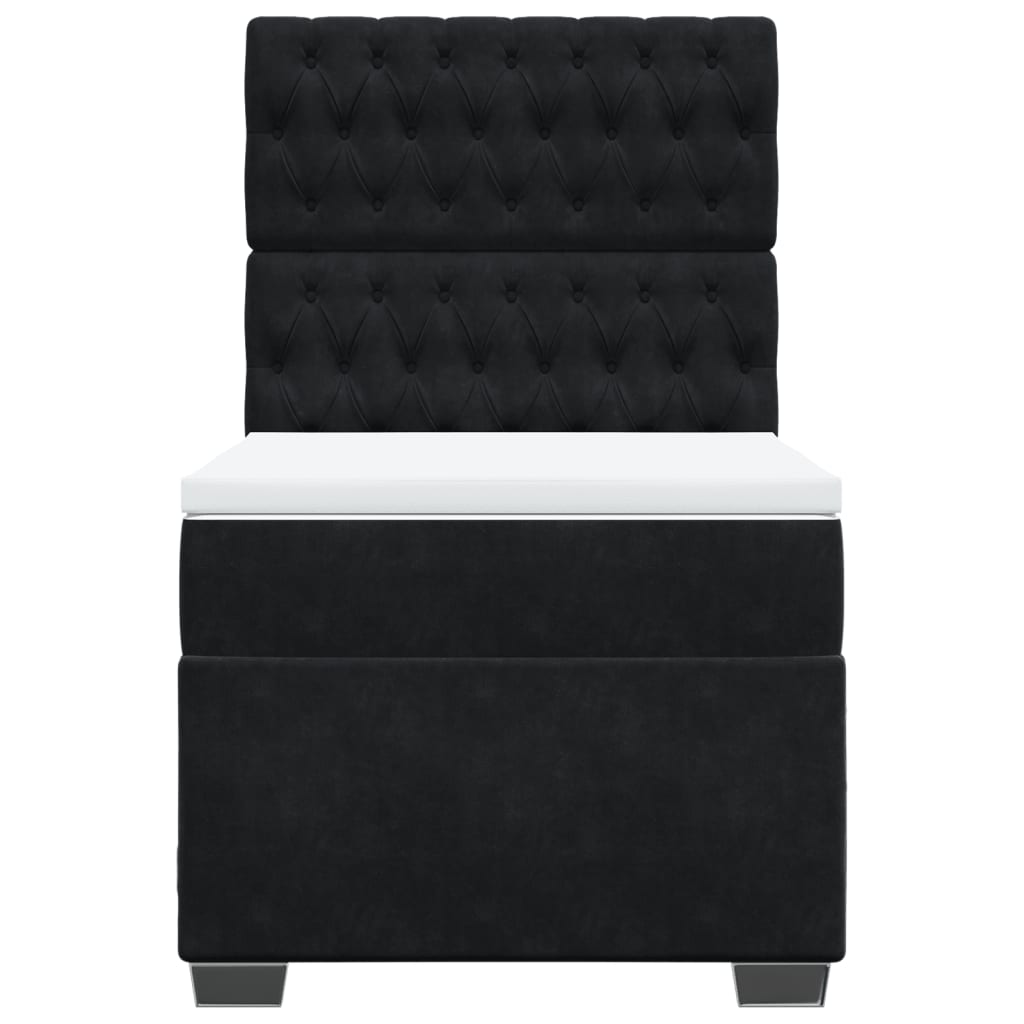 kontinentalseng med madras 90x200 cm fløjl sort