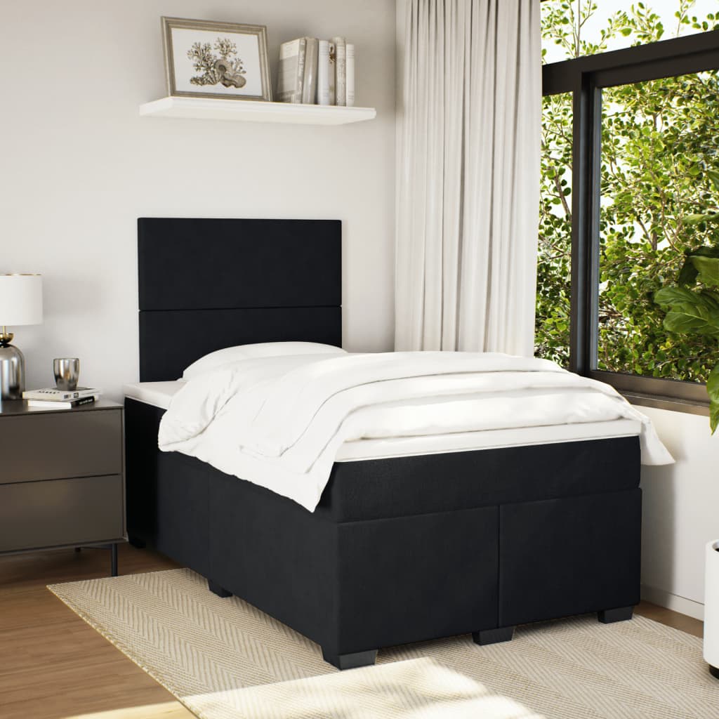 kontinentalseng med madras 120x190 cm velour sort