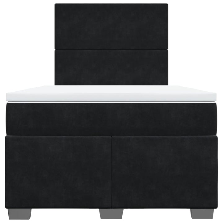 kontinentalseng med madras 120x190 cm velour sort