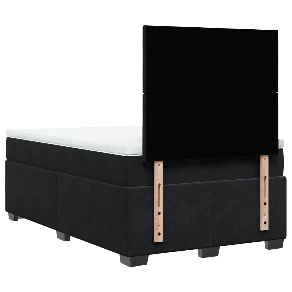kontinentalseng med madras 120x190 cm velour sort