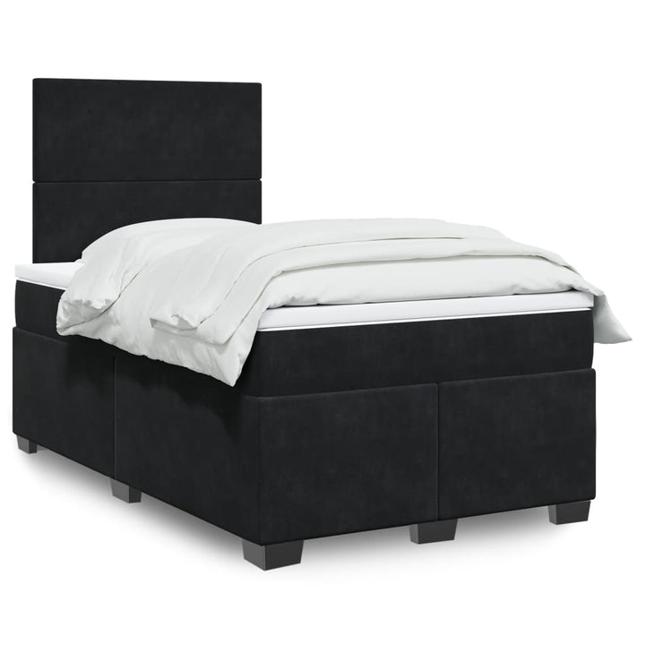 kontinentalseng med madras 120x190 cm velour sort