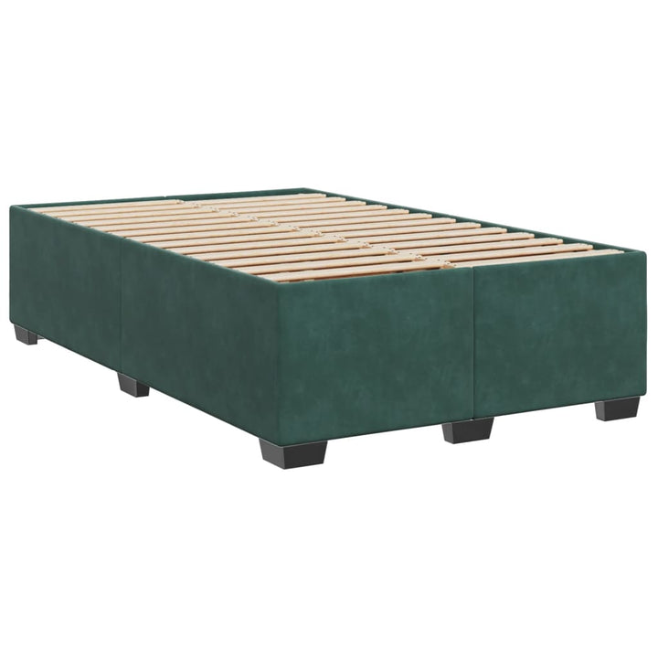 kontinentalseng med madras 120x190 cm velour mørkegrøn
