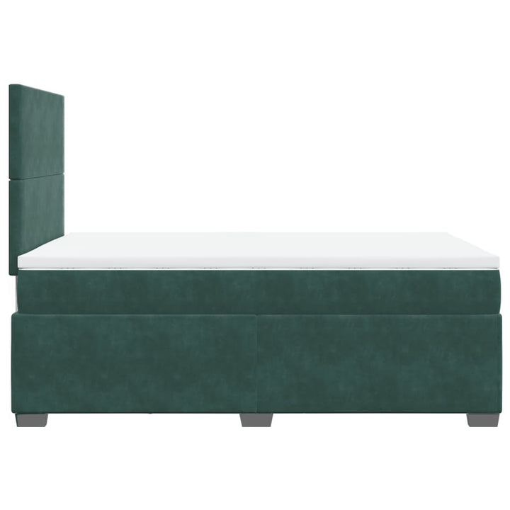 kontinentalseng med madras 120x190 cm velour mørkegrøn