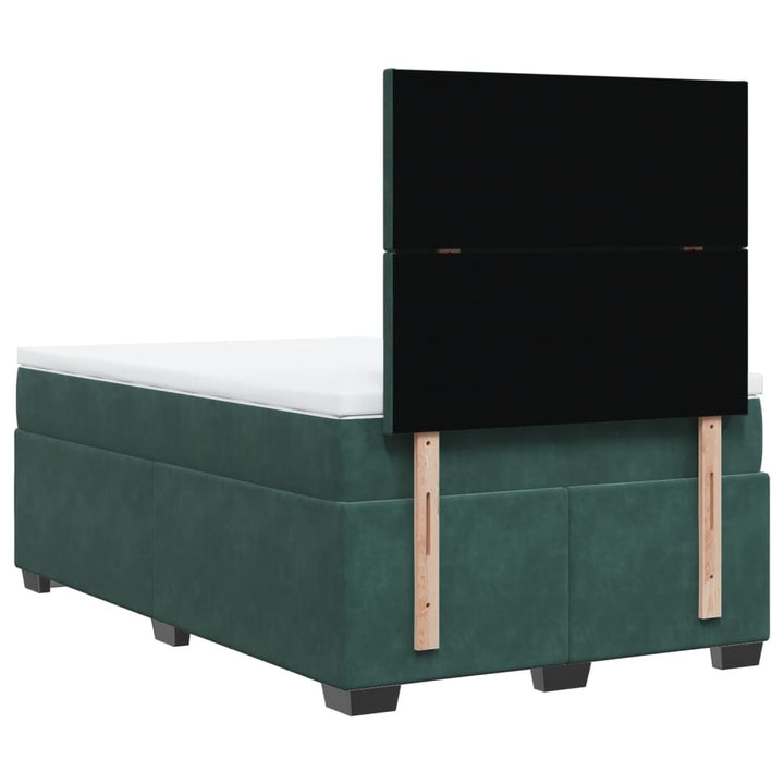 kontinentalseng med madras 120x190 cm velour mørkegrøn