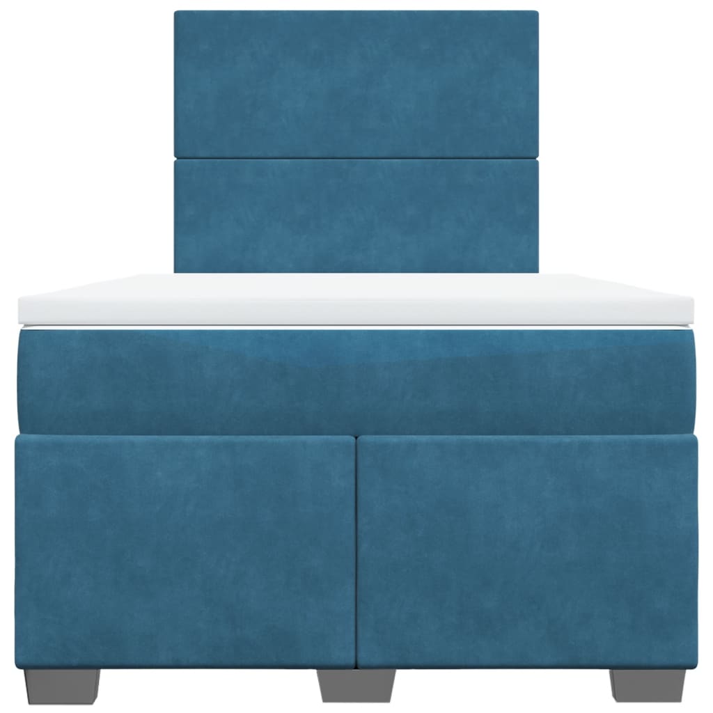 kontinentalseng med madras 120x190 cm velour blå